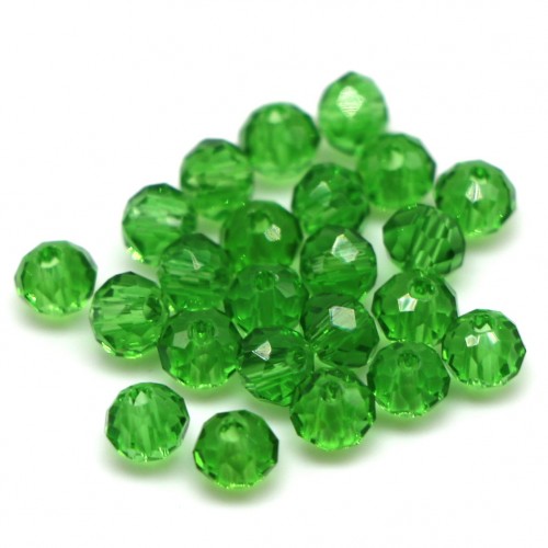 Бусины кастрюли 4*3мм, зеленый прозрачный